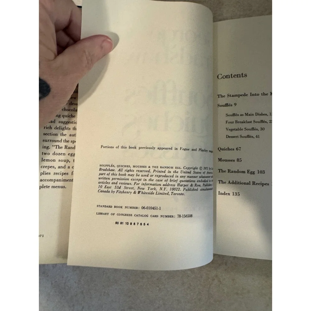 George Bradshaw Souffles Quiches Mousses & The Random Egg 1971 Hardcover Book
